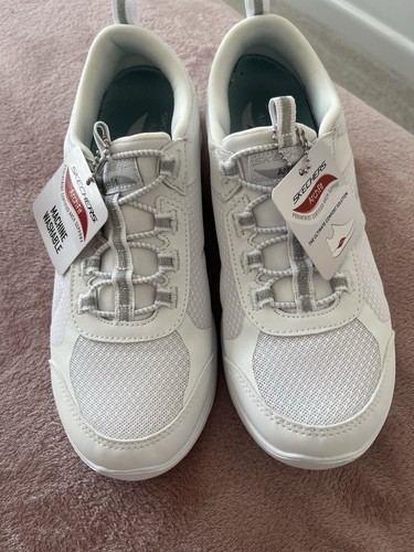 Ladies white sketchers - white,