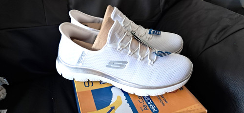 Sketchers white silver summits - sketchers, white/silver